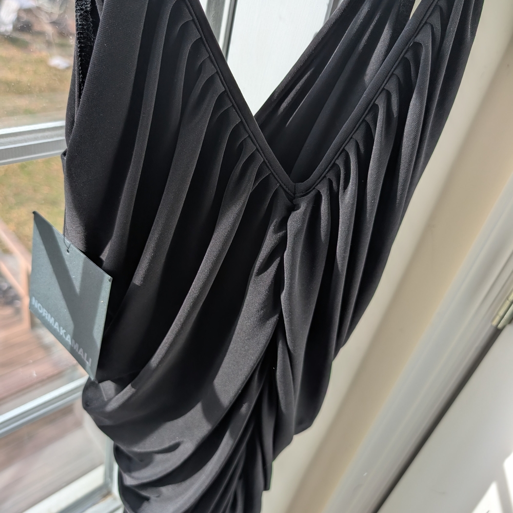 Norma Kamali Black Draped Women's Dress